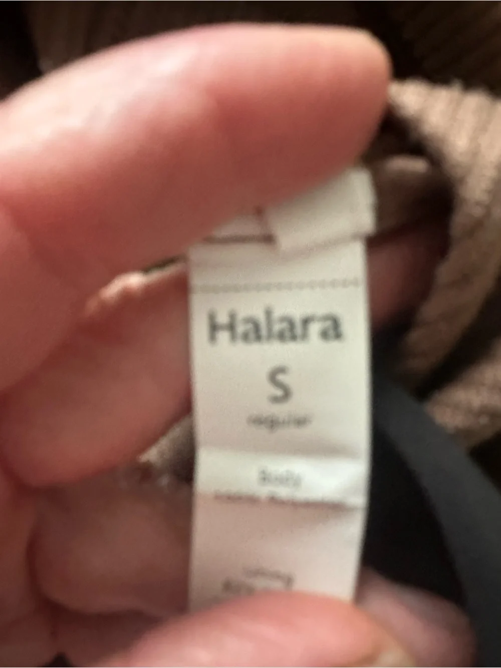 HALARA Chocolate Brown Ribbed Mini Skirt